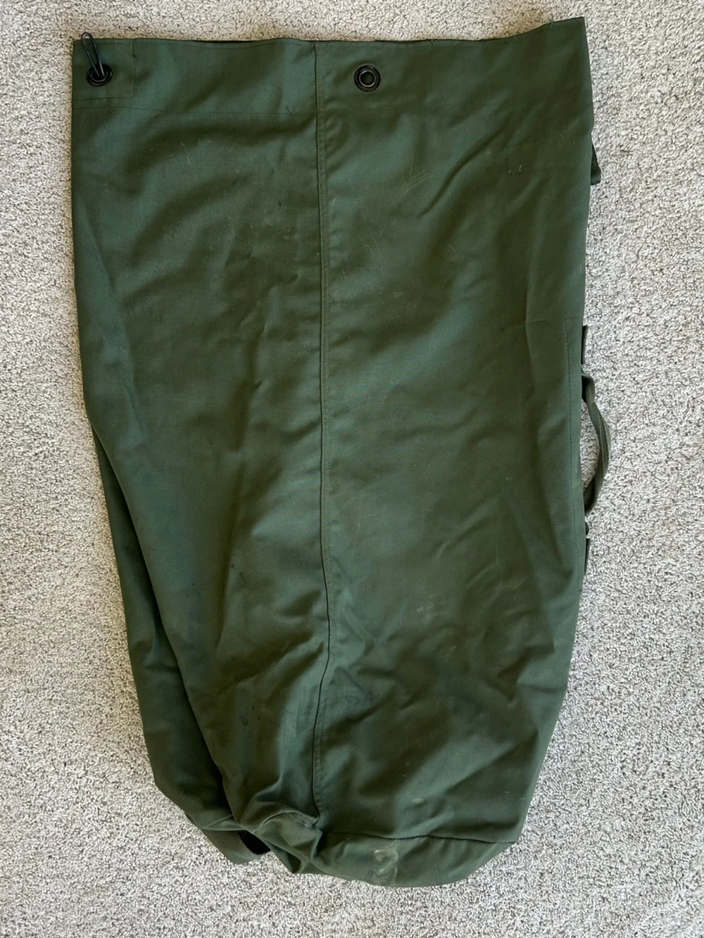 Olive Green Military-Style Canvas Duffel Bag